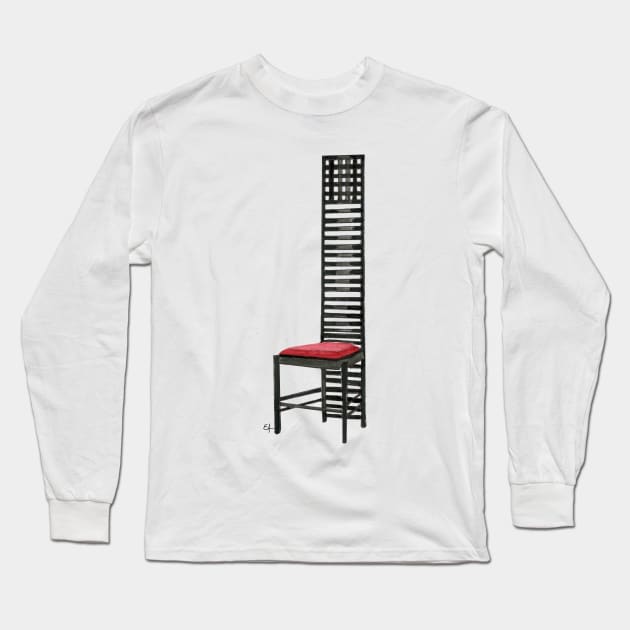 The Hill House Chair - Watercolor painting Long Sleeve T-Shirt by EugeniaAlvarez
